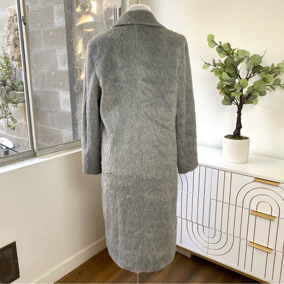 GUESS NWT Textured Wool Blend Double Breasted Coat Light Stone Heather Size S - Picture 8 of 16